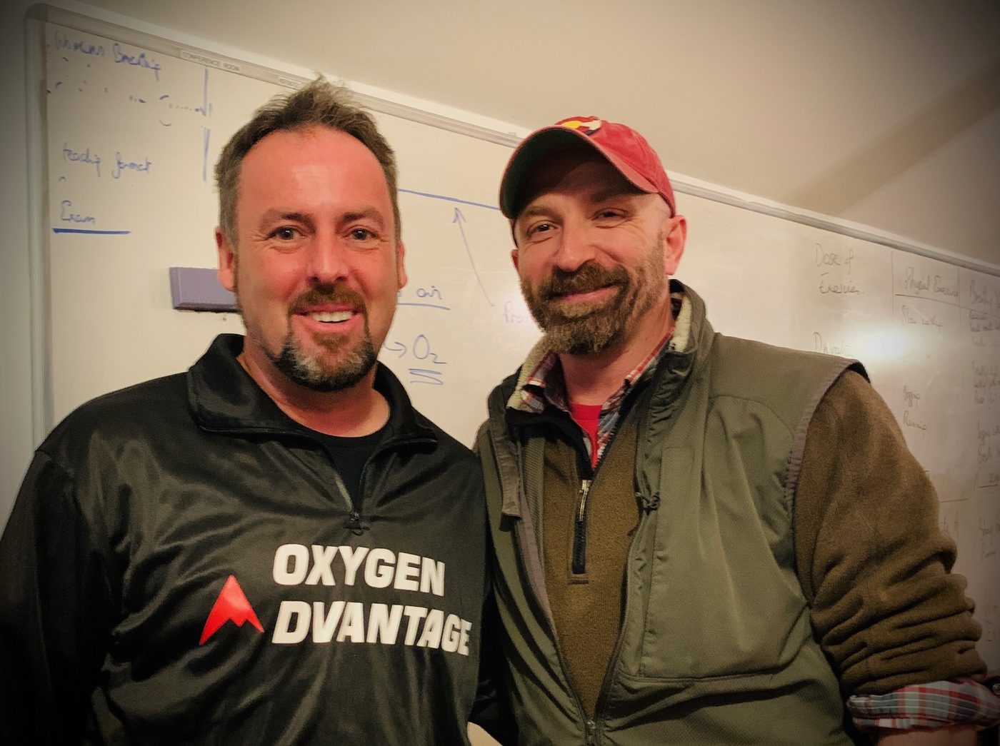 Russ with a breathing coach at a workshop