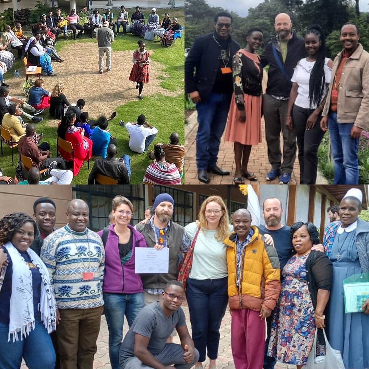 Russ with community members and volunteers in East Africa
